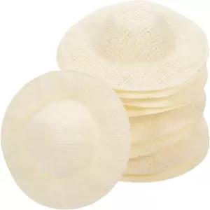 인형을 위한 테호 미니 밀짚 모자 만들기 10개 작은 직조 공예 홈 데코레이션 학교 프로젝트 파티 용품