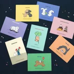 [문구/오피스] 미니카드 메시지 세트 감사엽서 커들리 카드