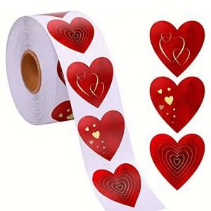 500개 하트 스티커 롤 나만의 로맨스 만들기 저널 선물 및 장식 스크랩북 종이 공예에 필수품