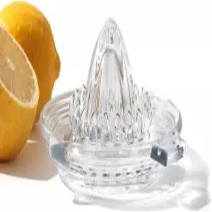 ZQXJWFY 유리 레몬 수동 착즙기 오렌지 그레이프푸트 스몰 시트러스 추출기 핸드와 핸들 및 붓기 스파우트