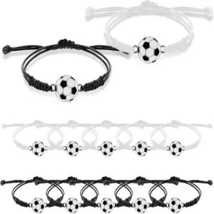 simarro 12pcs 축구 야구 농구 땋은 스포츠 팔찌 액세서리 조절 가능한 영감 손목밴드 팬 남성 청소년 팀