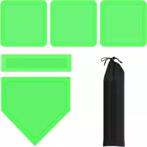 Douaowoc 5개 야드 소프트볼 베이스용 야구 세트 휴대용 가방 3개 포함 1개 홈플레이트 뒷마당 티볼용 투구