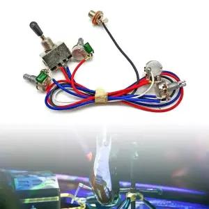 1V 1T 배선 키트 3 웨이 A500K 하네스 일렉트릭 기타베이스 수리 교체 용 사전 기타 악기 칼림바 마림바