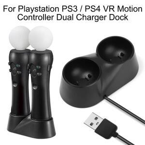 미끄럼 방지 고무 패드 듀얼 충전기 도크, PS3 / PS4 VR 모션 컨트롤러 플레이스테이션 이동 스테이션 스탠