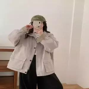 엘럽 봄 여성 체크 빅사이즈 차이나 코트 소매 솔리드 트렌치 박템1