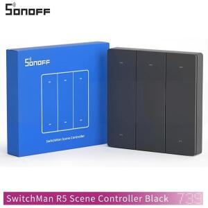 SONOFF 스마트 스위치 Man R5 씬 컨트롤러 접착식 블랙 & 화이트 - eWeLink 시스템