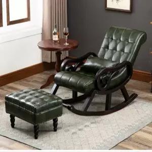 클래식 프리미엄 흔들의자 안락 가죽 앤틱 스윙체어 안락의자 체어 테라스 스윙 원목 스타일