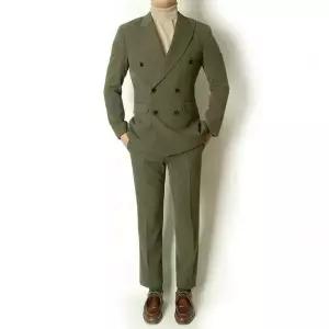 [하프클럽/셀러허브_여성트랜드패션]카키색 스트라이트 더블정장 겨울 스