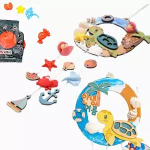 4set 여름 우드 클레이 바다모빌만들기 리스 키트 컬러링 오감