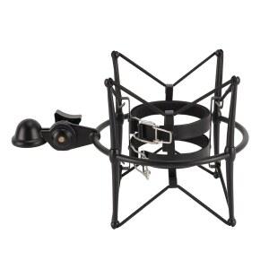 마이크 쇼크 마운트 마이크 쇼크 마운트 최대 쇼크 마이크 클립 스탠드 방지 직경의 스튜디오용 60MM 홀더 진동 마운트 블랙 범용