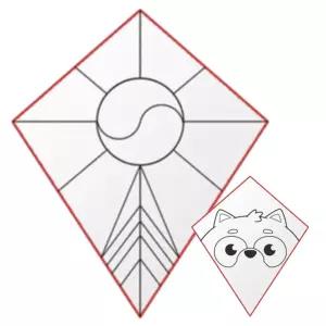 5set 초등 가오리모양 연날리기 만들기세트 얼레 수업교구 유아