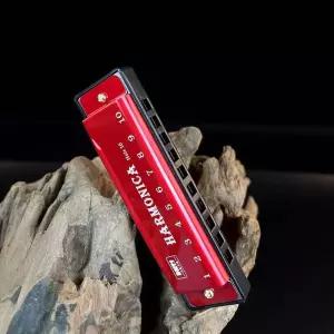 하모니카 C 10 홀 디아토닉 케이스 초보자 학생용 어린이 선물 블루 포함 악기 칼림바 마림바