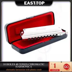 EASTTOP T10-40 10 홀 40 톤 디자인 하모니카 악기 패션al Chromatic Harmonica 칼림바 마림바
