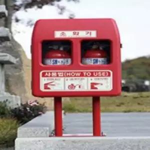 방수형 소화기 기함 2구 야외 거치대 소화기 보관함 스틸 투명 폴리에틸렌 옥외용 고밀도 스텐 구함 현장