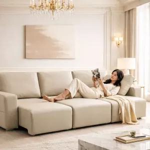 시트앤모어 고급라인 신소재가죽 무빙 4인소파 BKC602R (착불)