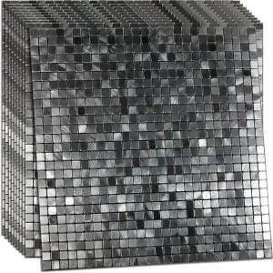 주방용 알루미늄 3D 벽 스티커 패널용 XUANINY 10피스 필 앤 스틱 백스플래시(11.41 x11.41 그레이)