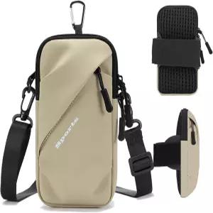휴대폰 완장 달리기 걷기용 어깨 홀스터 지갑 크로스바디 백 파우치 카키