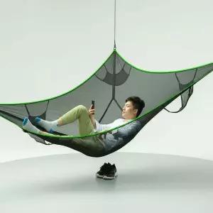 트라이앵글 메쉬 해먹 2-3인용 차박 캠핑 그물망 야외 그네 4x4m