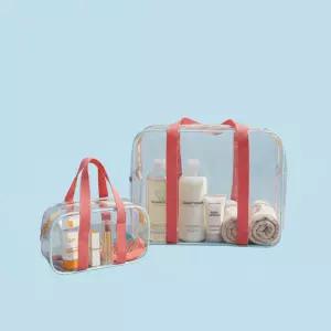 PVC 투명 방수 비치백 지퍼형 수영장 목욕 가방 대형 소형 세트 물놀이 파우치
