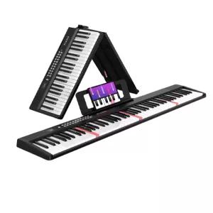 접이식 피아노 61건반 휴대용 폴더블 디지털 초보자 접이식피아노 핑크 키보드 전자