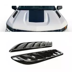 본넷덕트 후드 에어덕트 Chevy Silveryado에 맞는 광택 블랙 프론트 사이드 공기 벤트 스쿠프 장식