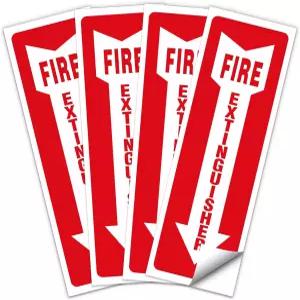 소화기 표지판 20개 안전 스티커 4인치 x 12인치 - 5밀리 비닐 사무실 가정 및 실외 장소에 이상적입니다