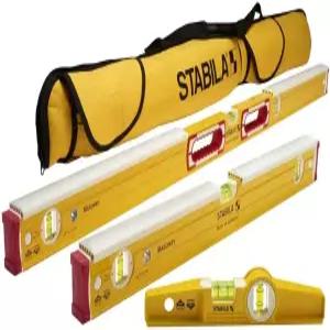 Stabila 48296 메이슨 키트에는 36448 - 48인치 레벨 데드 블로우 실드 포함 36424 25100 다이 캐스트 어뢰
