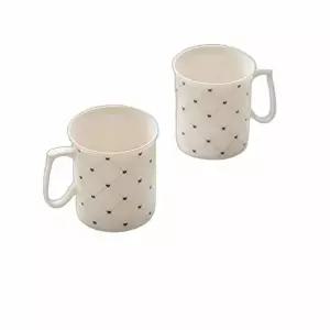 [셀러에이드]하트 체크 디자인 머그컵 세트 도자기 커피컵 카페 찻잔 2P