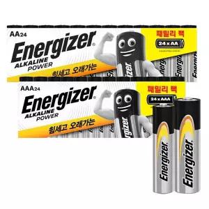 에너자이저 알카라인 패밀리팩 건전지 AA24입 플러스 AAA24입