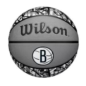 WILSON NBA 팀 그래피티 농구 - 브루클린 네트, 사이즈 17.8-74.9cm(7-29.5인치)