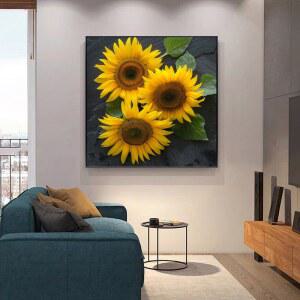 도안 세트 해바라기 실십자수 프린트 큰사이즈 모란 프랑스자수 화려한 해바라기와 바구니