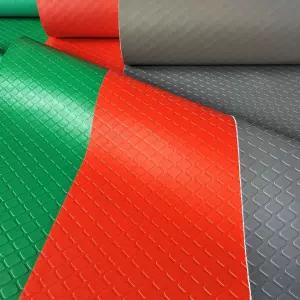 바닥 철판 PVC 매트 체크무늬 PVC매트 복도 레드 깔판 무늬 15m