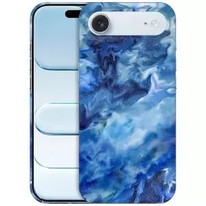 GlamCase 아이폰 에어용, 아이폰 에어 케이스 - 귀여운 마블 블루 추상 디자인 프린트 슬림하고 매끄러운