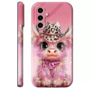 SDDFRHGH for Samsung Galaxy S25 Plus Case,Pink Highland Cow Aesthetic All-Over Print Design, Slim To