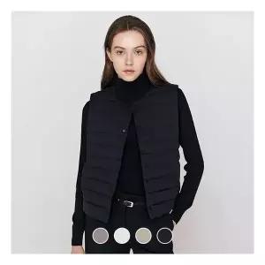 [지오다노]여성 V넥/라운드넥 2WAY 일자 퀼팅 경량 다운 조끼/베스트 375912