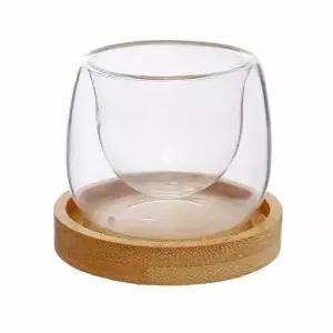 [셀러에이드]이중 내열 유리 찻잔 카페용 홍차 전통 차잔