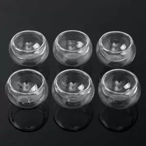 [셀러에이드]미니 유리 찻잔 세트 이중 구조 보이찻잔 50ml 컵 6p