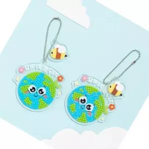 키링 보석십자수 지구 만들기 키트 DIY 지구의날 환경 교육