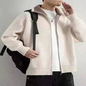 니트 남성 캐주얼 추동 터틀넥 봄가을 칼라넥 솔리드 카디건 원픽3