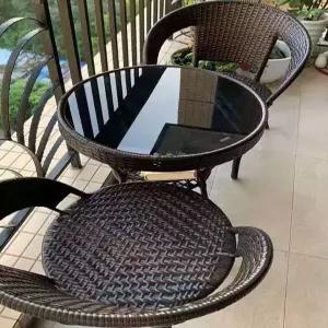 라탄 테이블 의자 세트 테라스 카페 야외 베란다 펜션