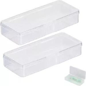 플래커와 호환되는 2팩 여행용 케이스 - 치실 픽 리필 및 휴대용 홀더 투명 플라스틱 디스펜서 호텔 저녁