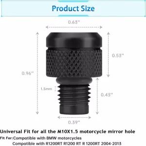 M10x1.5 모터사이클 미러 홀 플러그 범용 알루미늄 리어 뷰 BMW 스크램블러 s1000r / XR R 나인T F900R