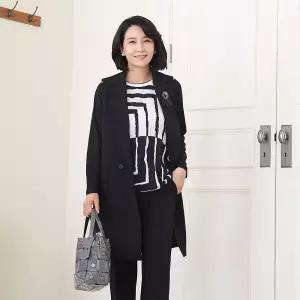 J31790 모던 테일러드 더블 롱베스트 50대 엄마옷