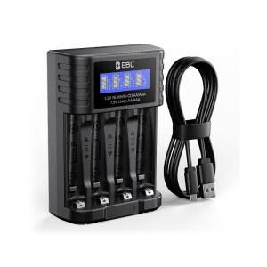 EBL 범용 배터리 충전기, 1.5V 및 1.2V AAA 배터리 충전기, 타입-C 고속 충전, 1.5V 1.2V Ni-MH / Ni-CD 충전식 AA 배터리용 독립 슬롯