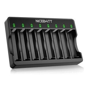 스마트 8 베이 AA AAA 배터리 충전기, 과방전 손상 수리, Ni-MH Ni-CD 충전식 USB Type-C 고속 충전