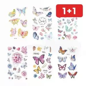 나비 타투 스티커 여성 팔 손목 방수 바디 임시 문신