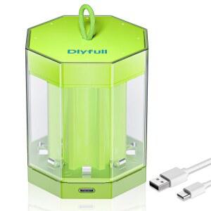 Dlypow 8 Bay AA 배터리 충전기, 저장 먼지 커버, USB-C 고속 충전, Ni-MH Ni-CD AA 충전식 독립 슬롯, 케이블 포함