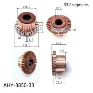 구리 후크 타입 전기 모터 정류자 AHY-3850-33, 45.2x17x29.5(44.5)mm, 33P 톱니, 5 개