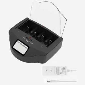 알칼리성, AA, AAA, C, D, 9V Ni-MH Ni-CD 충전용 범용 급속 배터리 충전기, FCC 및 UL 인증 획득. 블랙