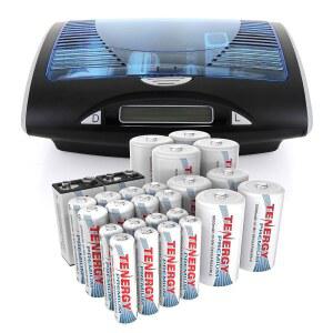 테너지 T9688 LCD AA /AAA /C /D /9V NiMH /NiCd 배터리 충전기 + 프리미엄 26셀 NiMH 충전식 배터리 8AA /8AAA /4C /4D /2 9V 배터리